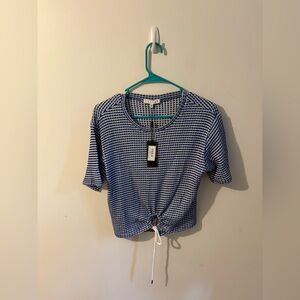 Chaser Blue and White Knit Sweater Size Medium